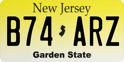 NJ license plate B74ARZ