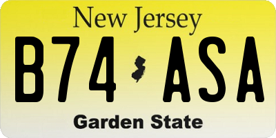 NJ license plate B74ASA