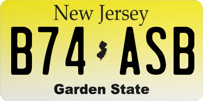 NJ license plate B74ASB
