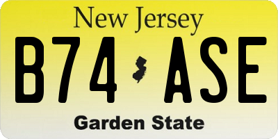 NJ license plate B74ASE