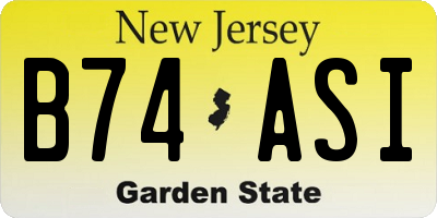 NJ license plate B74ASI