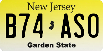 NJ license plate B74ASO