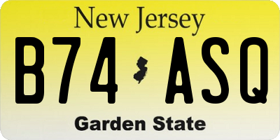 NJ license plate B74ASQ