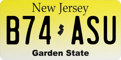 NJ license plate B74ASU
