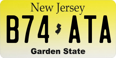 NJ license plate B74ATA
