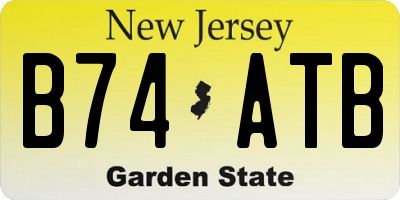 NJ license plate B74ATB