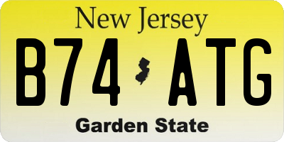 NJ license plate B74ATG
