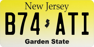 NJ license plate B74ATI