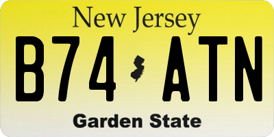 NJ license plate B74ATN
