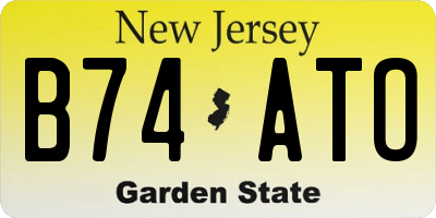 NJ license plate B74ATO