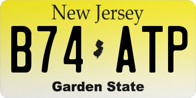 NJ license plate B74ATP