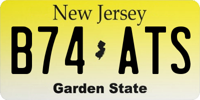 NJ license plate B74ATS