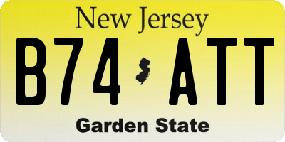 NJ license plate B74ATT