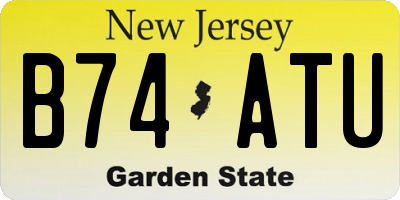 NJ license plate B74ATU