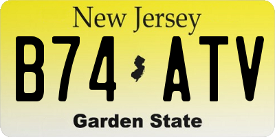NJ license plate B74ATV