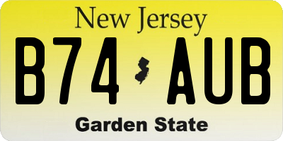 NJ license plate B74AUB