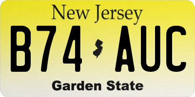 NJ license plate B74AUC