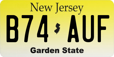 NJ license plate B74AUF