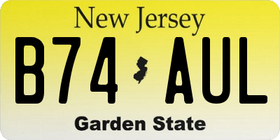 NJ license plate B74AUL
