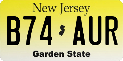 NJ license plate B74AUR