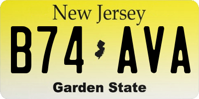 NJ license plate B74AVA