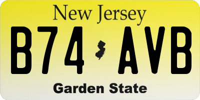 NJ license plate B74AVB