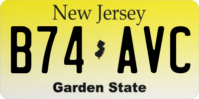 NJ license plate B74AVC