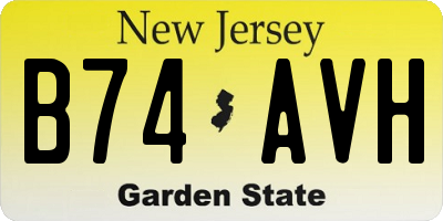 NJ license plate B74AVH