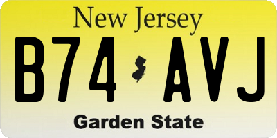 NJ license plate B74AVJ