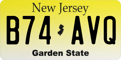 NJ license plate B74AVQ