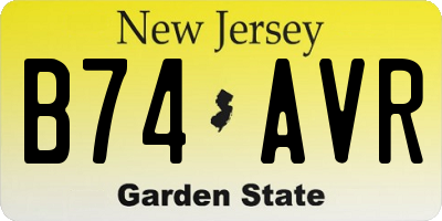 NJ license plate B74AVR
