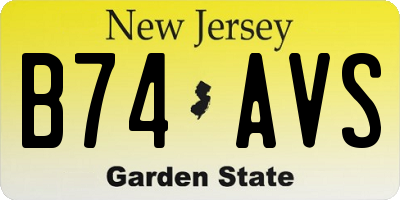 NJ license plate B74AVS