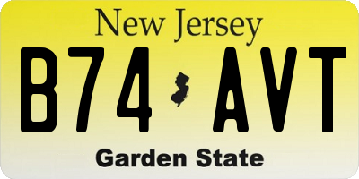 NJ license plate B74AVT