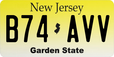 NJ license plate B74AVV