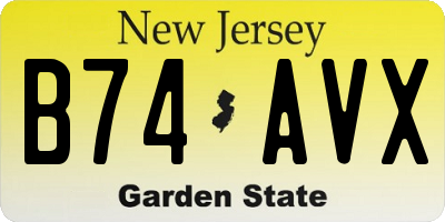 NJ license plate B74AVX