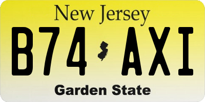 NJ license plate B74AXI