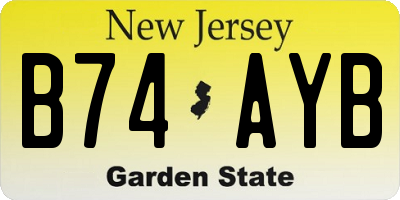 NJ license plate B74AYB