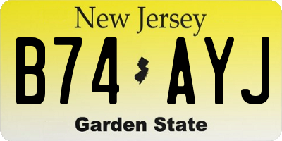 NJ license plate B74AYJ