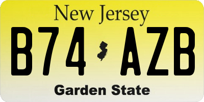NJ license plate B74AZB