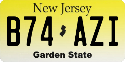 NJ license plate B74AZI
