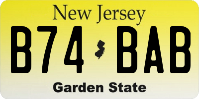 NJ license plate B74BAB