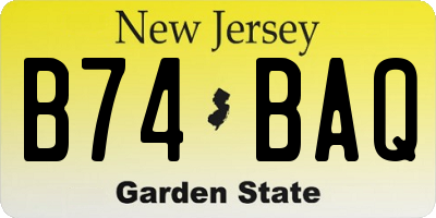 NJ license plate B74BAQ