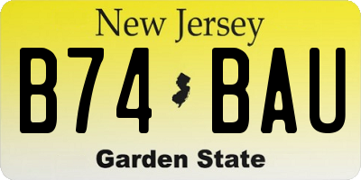 NJ license plate B74BAU