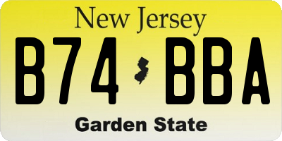 NJ license plate B74BBA