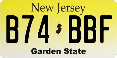 NJ license plate B74BBF
