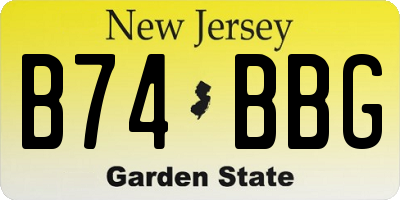 NJ license plate B74BBG