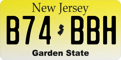 NJ license plate B74BBH