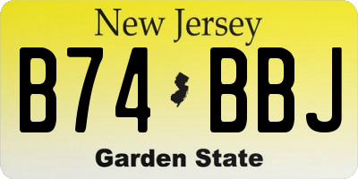 NJ license plate B74BBJ