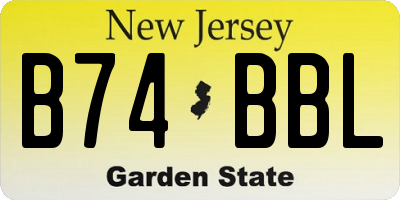 NJ license plate B74BBL