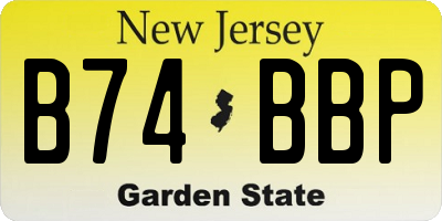 NJ license plate B74BBP